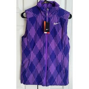 Nike Golf Sport Vest Patterned Purple Full Zip Women's Size Small 619787-560 NEW